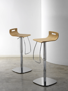STILO - High steel and wood stool height-adjustable by PF Stile - view 3